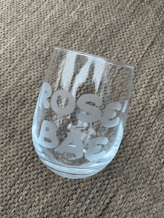 Personalized etched wine glass